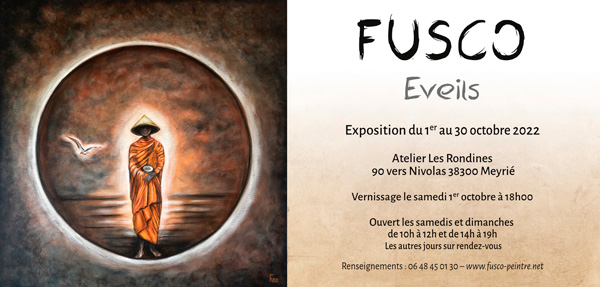 Carton d'invitation pour l'exposition de peinture d'Yvette Fusco